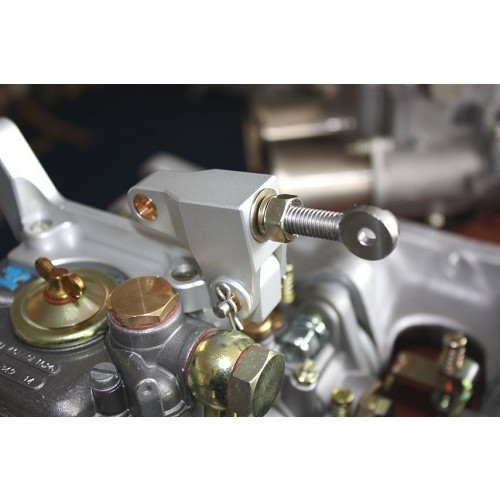 Tiranteria di comando per 2 carburatori WEBER DCOE, montaggio superiore a doppio cavo, aspetto VINTAGE - UC40202