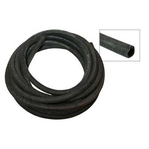  12 mm zwart gevlochten slang - per meter - UC45518 