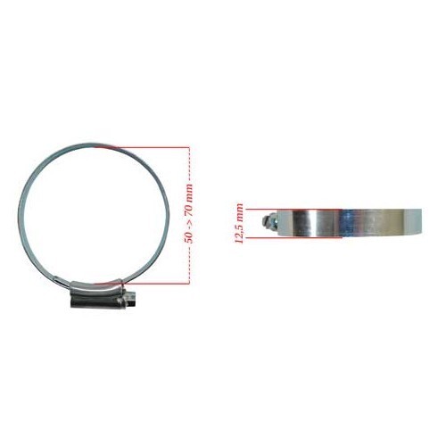 Collier type Serflex diamètre 70mm pour une durite de 50 à 70 mm - UC45609