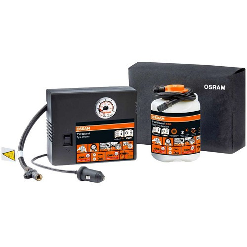  Anti-puncture repair kit for OSRAM TYREseal 450 tires - 450ml tire sealant and 12V compressor - UC60676 
