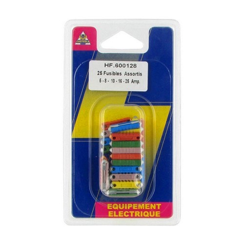 Assortimento vario di 10 fusibili cilindrici in steatite - UC60825