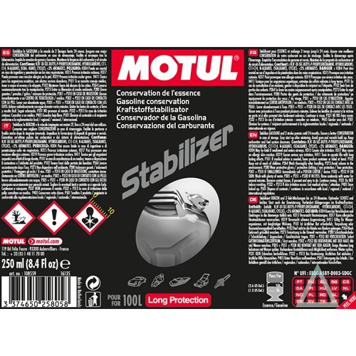  Stabilisateur d'essence Motul Stabilizer - flacon - 250ml - UD10211-1 