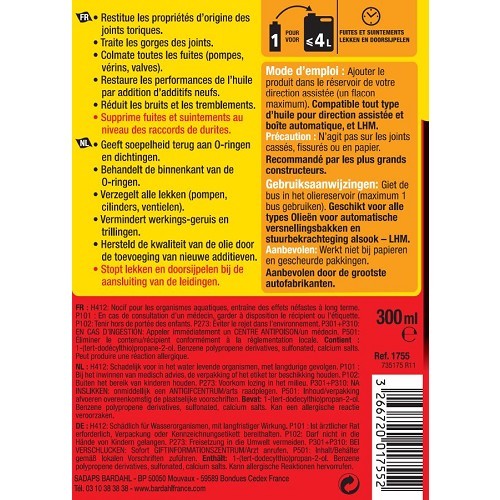  BARDAHL lekstop voor stuurbekrachtiging - fles - 300ml - UD10215-1 