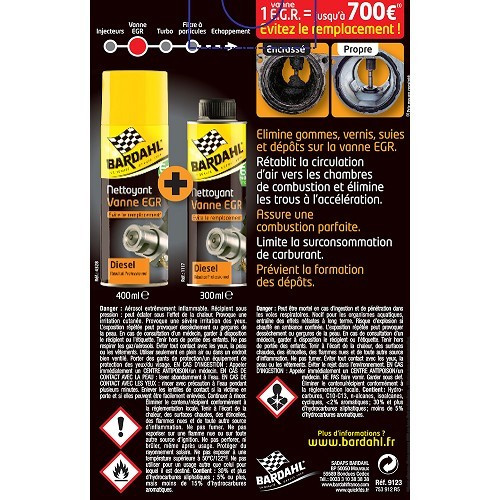  BARDAHL EGR-klep reiniger kit voor dieselmotoren - fles - 400ml - UD10218-1 