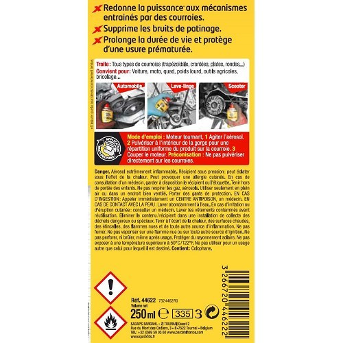 BARDAHL adesivo para cintos - lata de spray - 250ml - UD10262-1 