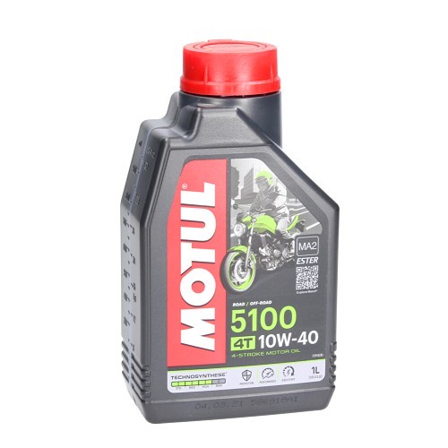     
                
                
    Huile moteur pour moto MOTUL 5100 4T 10W40 - Technosynthèse - 1 Litre - UD10602
