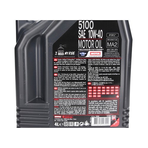 Motul 5100 4T 10W40 olio semisintetico per moto - 4 Litri - UD10603