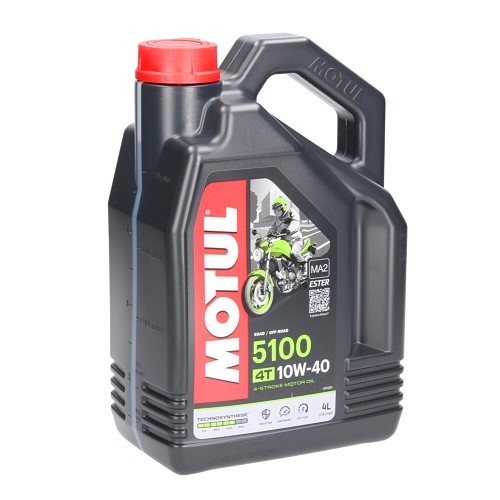     
                
                
    Huile moteur pour moto MOTUL 5100 4T 10W40 - Technosynthèse - 4 Litres - UD10603
