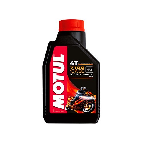     
                
                
    Huile moteur pour moto MOTUL 7100 4T 10W30 - 100% synthèse - 1 Litre - UD10610
