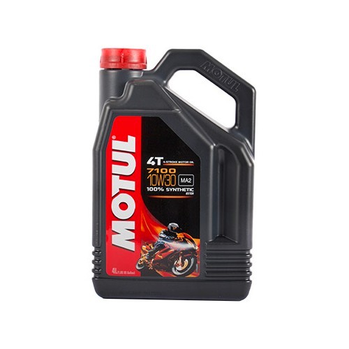  Motul 7100 4T 10W30 aceite 100 % síntesis para moto, 4 litros - UD10611 