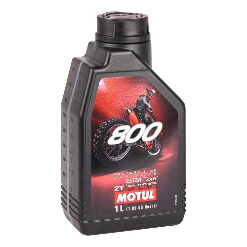     
                
                
    Huile moteur MOTUL 800 2T Factory Line Off Road - synthétique - 1 Litre - UD10614
