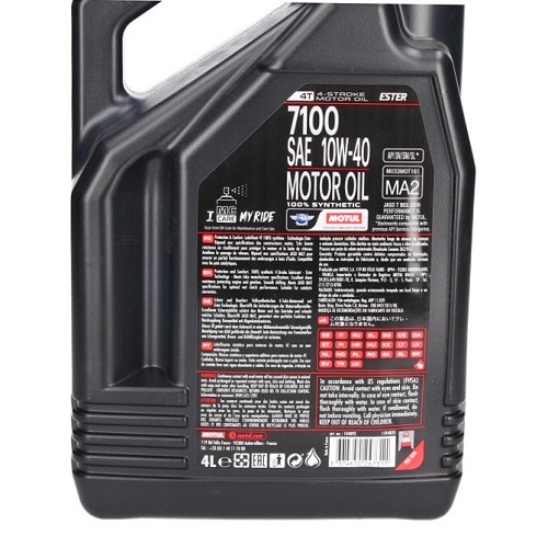  MOTUL 7100 4T motorbike oil 10W40 - synthetic - 4 Liters - UD10619-1 