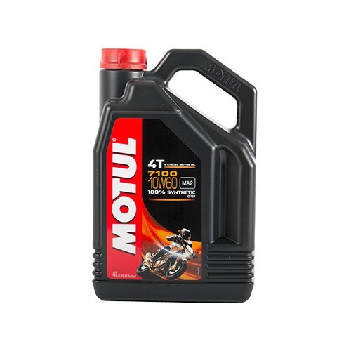  Motul 7100 4T 10W60 aceite 100 % síntesis para moto, 4 litros - UD10621 