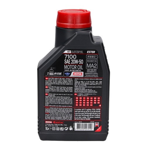  Motorcycle engine oil Motul 7100 4T 20W50 - synthetic - 1 Litre - UD10622-1 