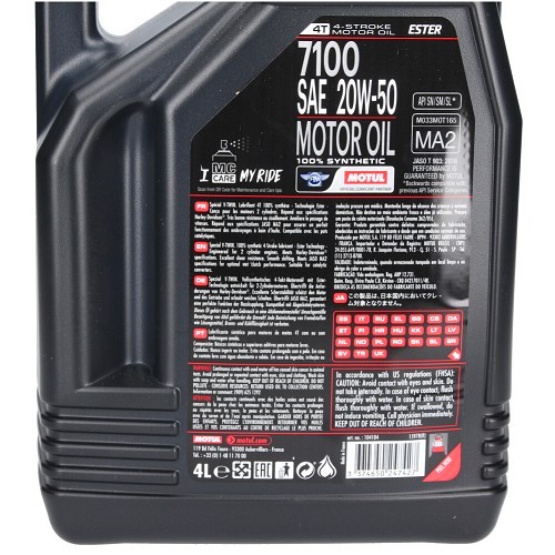  Motul 7100 4T 20W50 óleo de mota - sintético - 4 litros - UD10623-1 