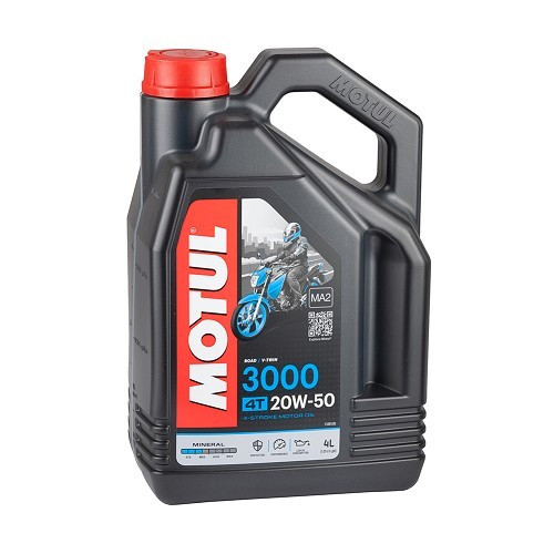  Motorcycle engine oil MOTUL 3000 4T 20W50 - mineral - 4 Liters - UD10625 