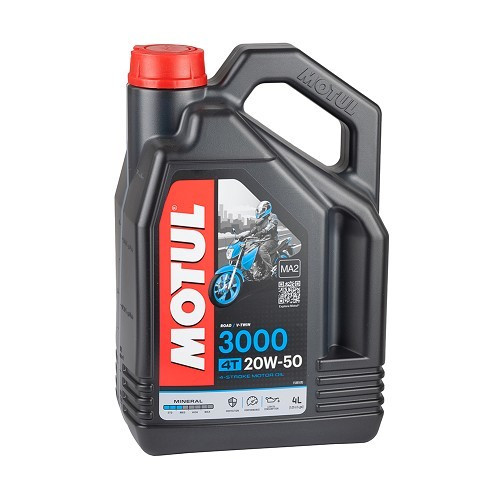    
                
                
    Motorcycle engine oil MOTUL 3000 4T 20W50 - mineral - 4 Liters - UD10625
