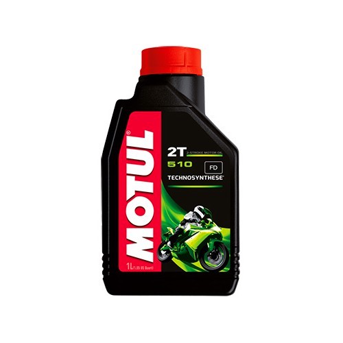     
                
                
    Huile de mélange MOTUL 510 pour moteur 2T - Technosynthèse - 1 Litre - UD10635
