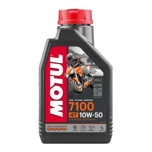     
                
                
    Motorcycle engine oil MOTUL 7100 4T 10W50 - synthetic - 1 Litre - UD10644
