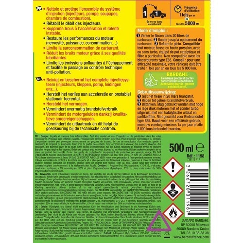  Limpador de injectores de gasolina BARDAHL - garrafa - 500ml - UD20202-1 