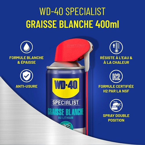 WD-40 Specialist White Lithium Grease - Aerosol - 400ml - UD28003