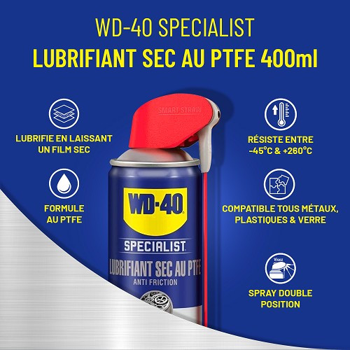 WD-40 SPECIALIST PTFE dry lubricant spray - can - 400ml - UD28030