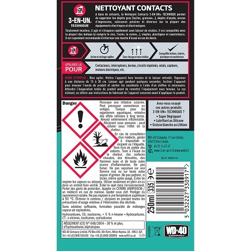  3-EN-UN TECHNIQUE contact cleaner - spray can - 250ml - UD28091-1 