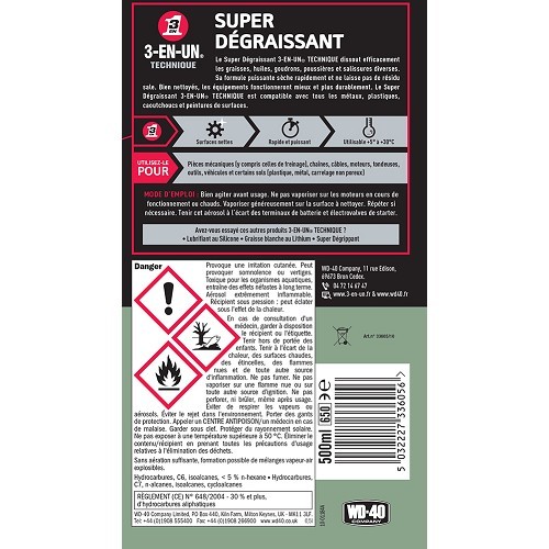  Superdesengrasante aerosol 3-EN-1 - 500ml - UD28093-1 