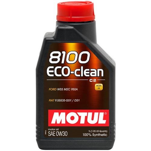  Huile moteur MOTUL 8100 ECO-clean 0W30 - 100% synthèse - 1 Litre - UD30003 