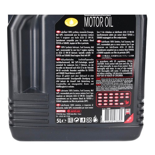  MOTUL 8100 ECO-clean 0W30 aceite de motor - sintético - 5 Litros - UD30004-2 