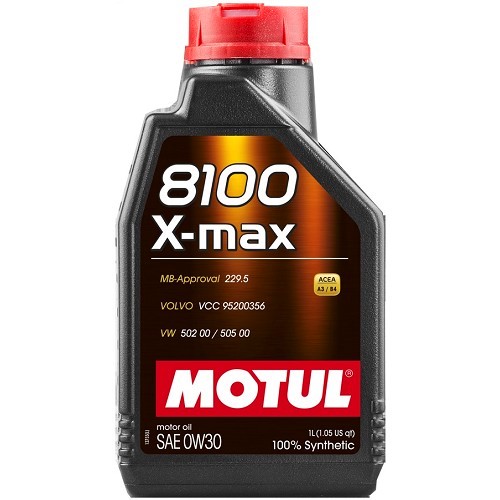     
                
                
    Motor oil MOTUL 8100 X-max 0W30 - synthetic - 1 Litre - UD30005
