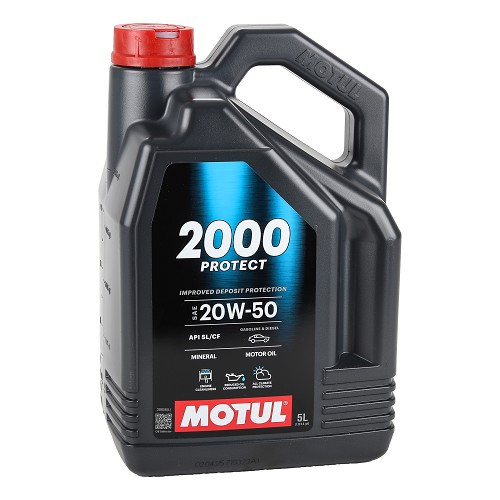     
                
                
    Huile moteur MOTUL 2000 PROTECT 20W50 - minérale - 5 Litres - UD30008
