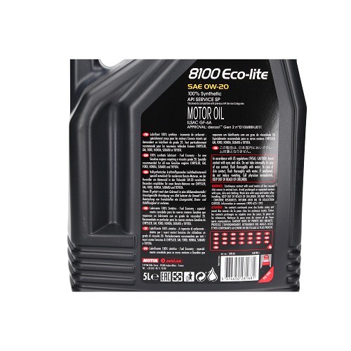  MOTUL 8100 ECO-lite motor oil 0W20 - synthetic - 5 Liters - UD30009-1 