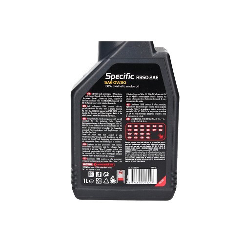  Huile moteur MOTUL Specific RBS0-2AE 0W20 - 100% synthèse - 1 Litre - UD30011-1 