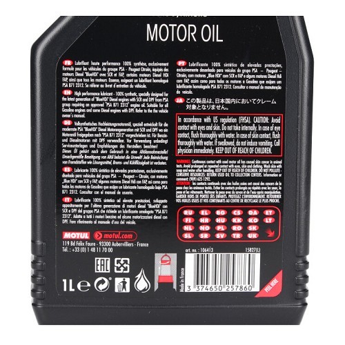 Motor oil MOTUL Specific 2312 0W30 - synthetic - 1 Litre - UD30013-1 