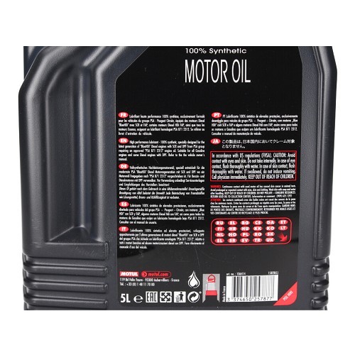  Huile moteur MOTUL Specific 2312 0W30 - 100% synthèse - 5 Litres - UD30014-1 