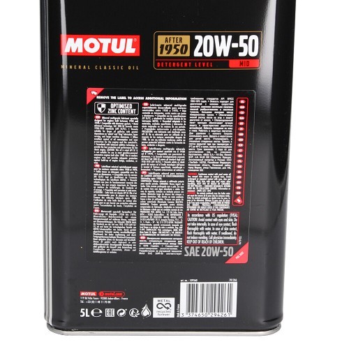  MOTUL Classic 20W50 oil - mineral - 5 Liters - UD30025-1 
