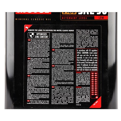 MOTUL Classic SAE 30 engine oil - mineral - 2 Liters - UD30030