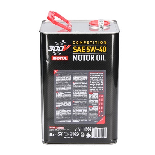  Engine oil MOTUL 300V competition 5w40 - synthetic - 5 Liters - UD30183-1 