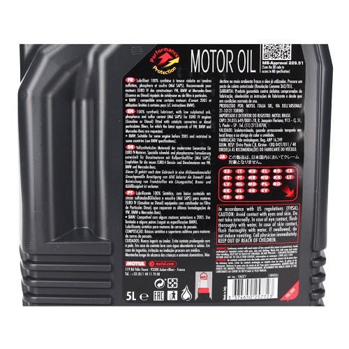  MOTUL X-clean 5W30 engine oil - synthetic - 5 Liters - UD30270-2 
