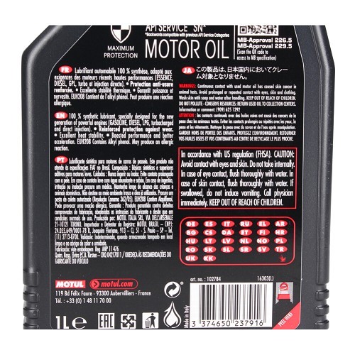  Motor oil MOTUL 8100 X-Cess 5W40 - synthetic - 1 Litre - UD30299-1 