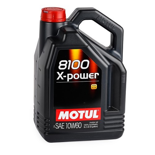     
                
                
    Huile moteur MOTUL 8100 X-POWER 10W60 - 100% synthèse - 5 Litres - UD30305
