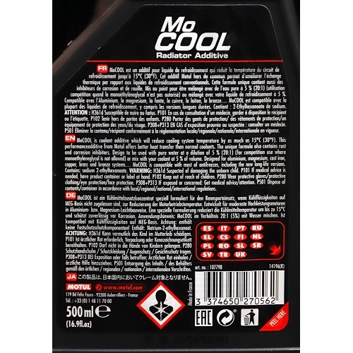  Additif pour liquide de refroidissement MOTUL MoCOOL - bidon - 500ml - UD30365-1 