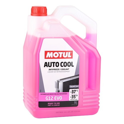     
                
                
    Coolant MOTUL AUTO COOL G12 EVO lobrid tech -37°C - pink - 5 Liters - UD30366
