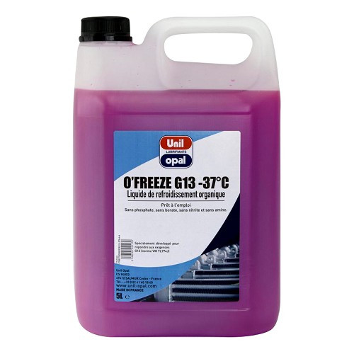  Liquide de refroidissement UNIL OPAL O'FREEZE G13 -37°C - rose violâtre - 5 Litres - UD30372 