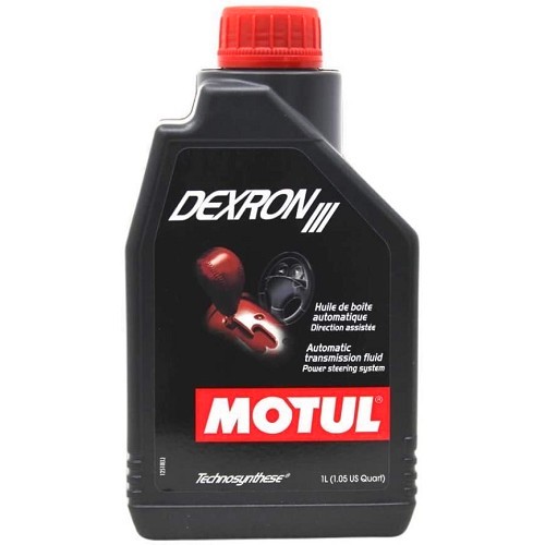     
                
                
    MOTUL DEXRON III automatic gearbox and power steering oil - Technosynthèse - 1 Litre - UD30380
