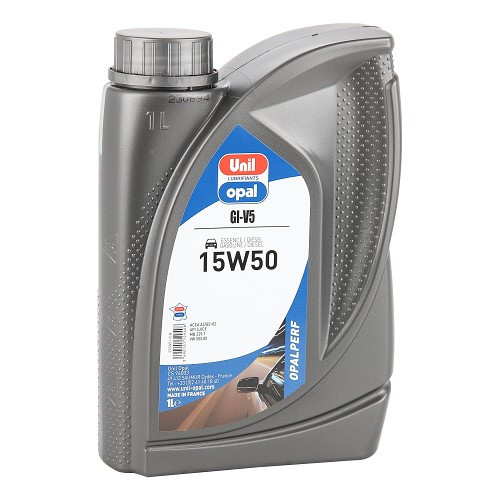     
                
                
    Huile moteur UNIL OPAL OPALPERF GI-V5 15W50 - minérale - 1 Litre - UD30387
