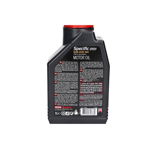  MOTUL olie voor Fiat ABARTH 0101 10W-50 - synthetisch - 1 liter - UD30401-1 