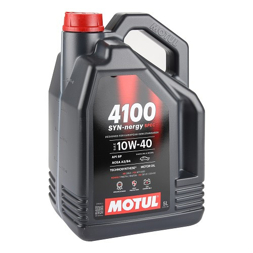     
                
                
    MOTUL 4100 Syn-Nergy Spec 10W40 engine oil - Technosynthèse - 5 Litres - UD30418

