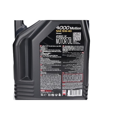  Motor oil MOTUL 4000 Motion 15W40 - mineral - 5 Liters - UD30430-2 